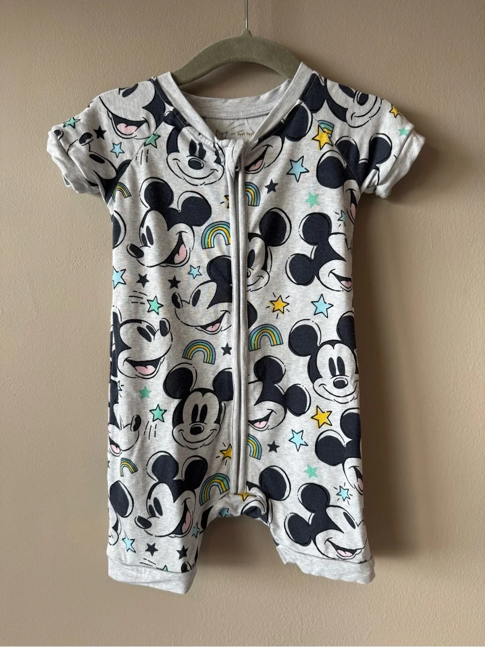 Little Sleepies Play Collection x Disney Bamboo Mickey Zippy Shorty 6-12 Months